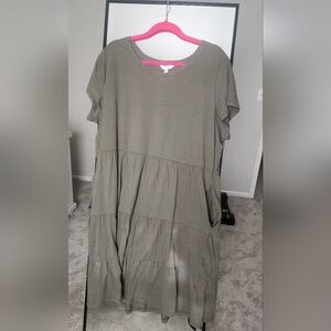 Time and Tru Olive Green Dress